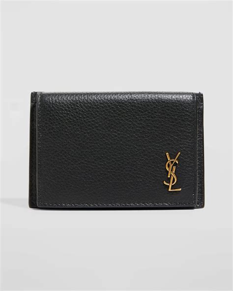 ysl monogram flap leather card case